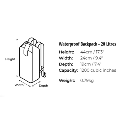 OverBoard wasserdichter Rucksack LIGHT 20 Lit Schw