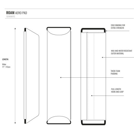 ROAM Dachauflage Surfboard 43 cm Flach Polster Pad