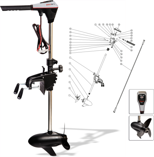 Rhino BLX 70 Elektroaussenbord-Motor Bootsmotor