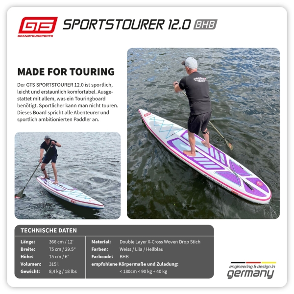 SUP Board GTS SPORTSTOURER 12.0 BHB