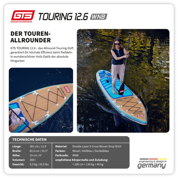 SUP Board GTS TOURING 12.6 WNB Wood Design