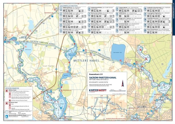 Binnenkarten 3.11 / 3.12 Sacrow-Paretzer-Kanal / Potsdamer Havel