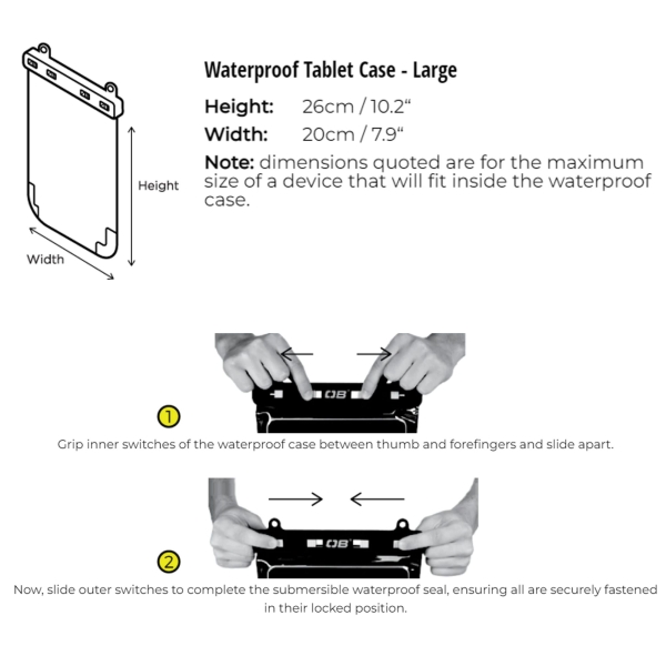 OverBoard wasserdichte iPad Tasche Schwarz