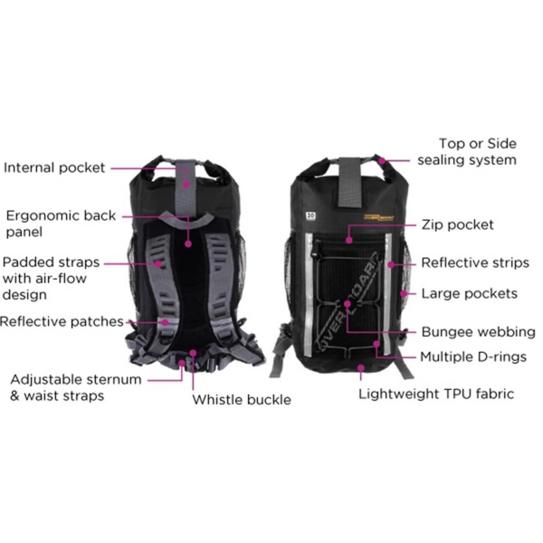 OverBoard wasserdichter Rucksack LIGHT 30 Lit Schw OverBoard wasserdichter Rucksack LIGHT 30 Lit Schw