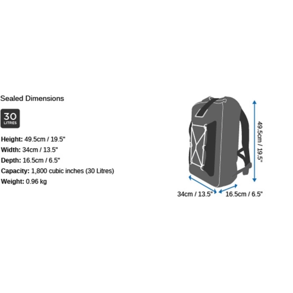 OverBoard wasserdichter Rucksack LIGHT 30 Lit Schw OverBoard wasserdichter Rucksack LIGHT 30 Lit Schw