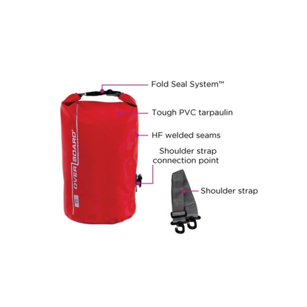 OverBoard wasserdichter Packsack 5 Liter Weiss