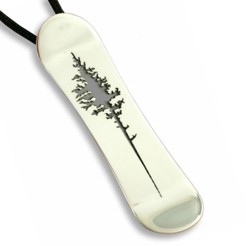 Silver+Surf Silber Schmuck Snowboard Tree Schwarz