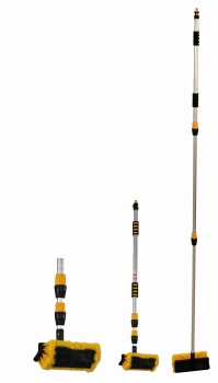 Yachticon Alu Waschbürste Deluxe, ausziehbar 90-175cm, mit Wasserdurchlauf